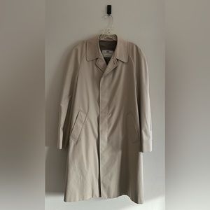 Aquascutum Vintage Classic Single Breasted Hidden Button Trench Coat Sz 38/XL US